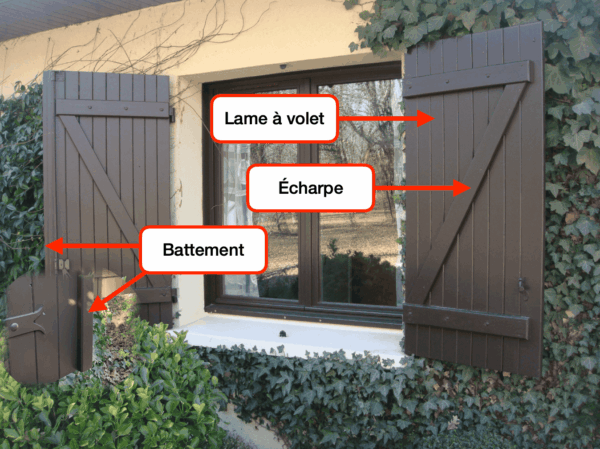 Volets en bois (pin maritime)